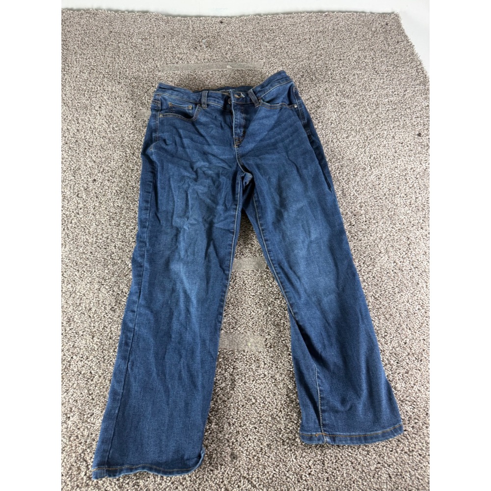 Style & Co Curvy Capri Jeans Womens 8 Dark Wash Blue Denim Cropped Pants